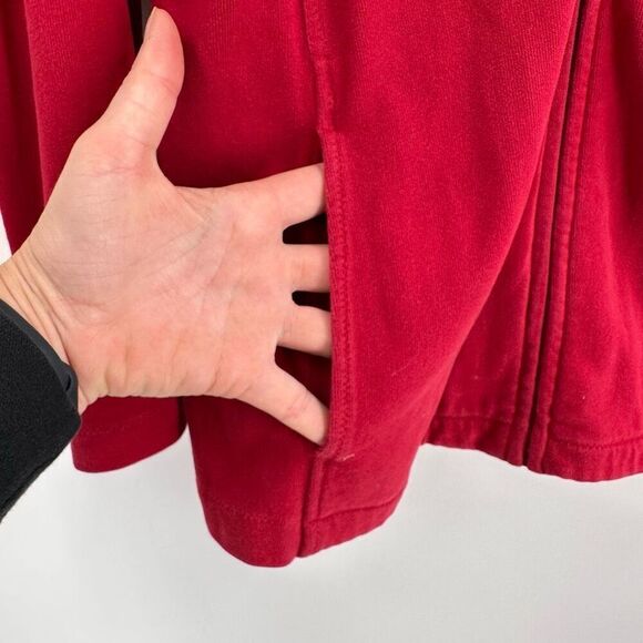 Eileen Fisher Womens Mock Neck Stretch Long Sleeve Zip Up Jacket Red Size Medium - Picture 5 of 8